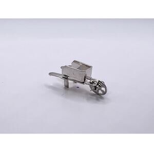 Vintage Sterling Silver Mechanical Wheelbarrow Charm with Spinning Wheel